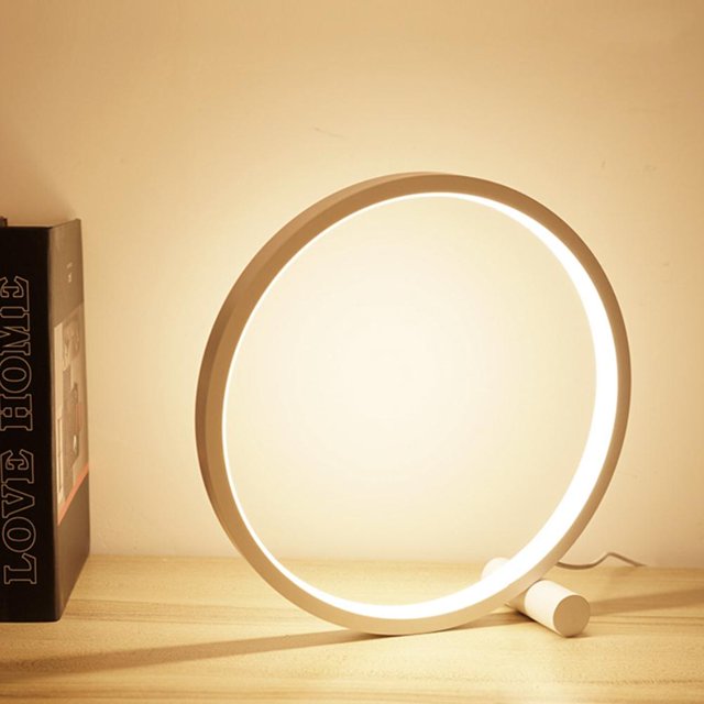 Mesa Led Circular De 25Cm Para Dormitorio, Luz Nocturna Decorativa Redonda Regulable, Luz De Escritorio Sensible Al Tacto Para Sala De Estudio, Mesita De Noche, Sala De Estar Cateissary HA045011-04