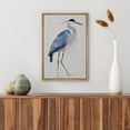 thumbnail image 3 of PixonSign Framed Canvas Print Wall Art Watercolor Pastel Blue Heron Bird Side Profile Animals Wilderness Illustrations Modern Art Antique Vintage Farmhouse Relax/Calm/Cozy - 24"x36" Natural, 3 of 5