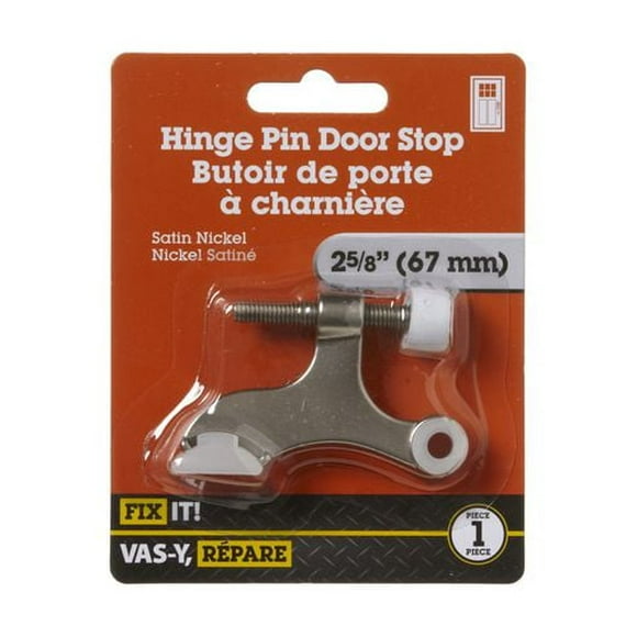 Butoir de porte à charnière 2-1/2 po nickel satiné 1 pièce