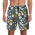 thumbnail image 2 of Goofa Flowers and Bee Printed Men's Swim Trunks Board Shorts Quick Dry Mens Swimming Trunks with Compression Liner,Breathable Fit Hawaii Beach Shorts-3X-Large, 2 of 9