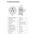 thumbnail image 2 of Graflsoa Prise Intelligente Wi-Fi avec Télécommande de l'App Tuya, Commande Vocale Alexa et Google Home, Prise US à 3 Broches, AC100-240V, Sortie Sélectionnable 10A/16A, Matériau ABS, Fonction Minuterie, Sans Mesure -, 2 of 7