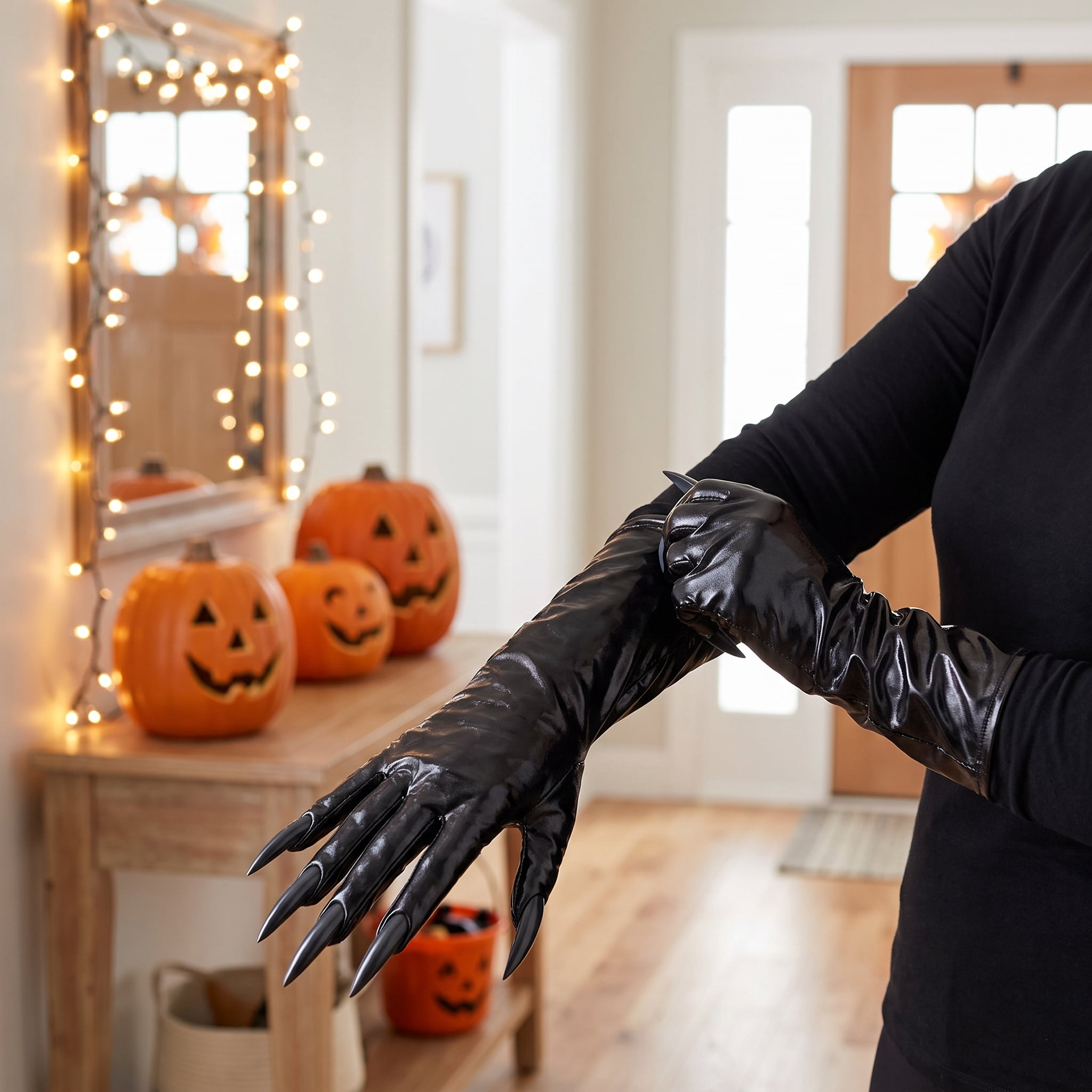 Claw Gloves Costume Accessory for Adults, Black, Halloween by Way To Celebrate