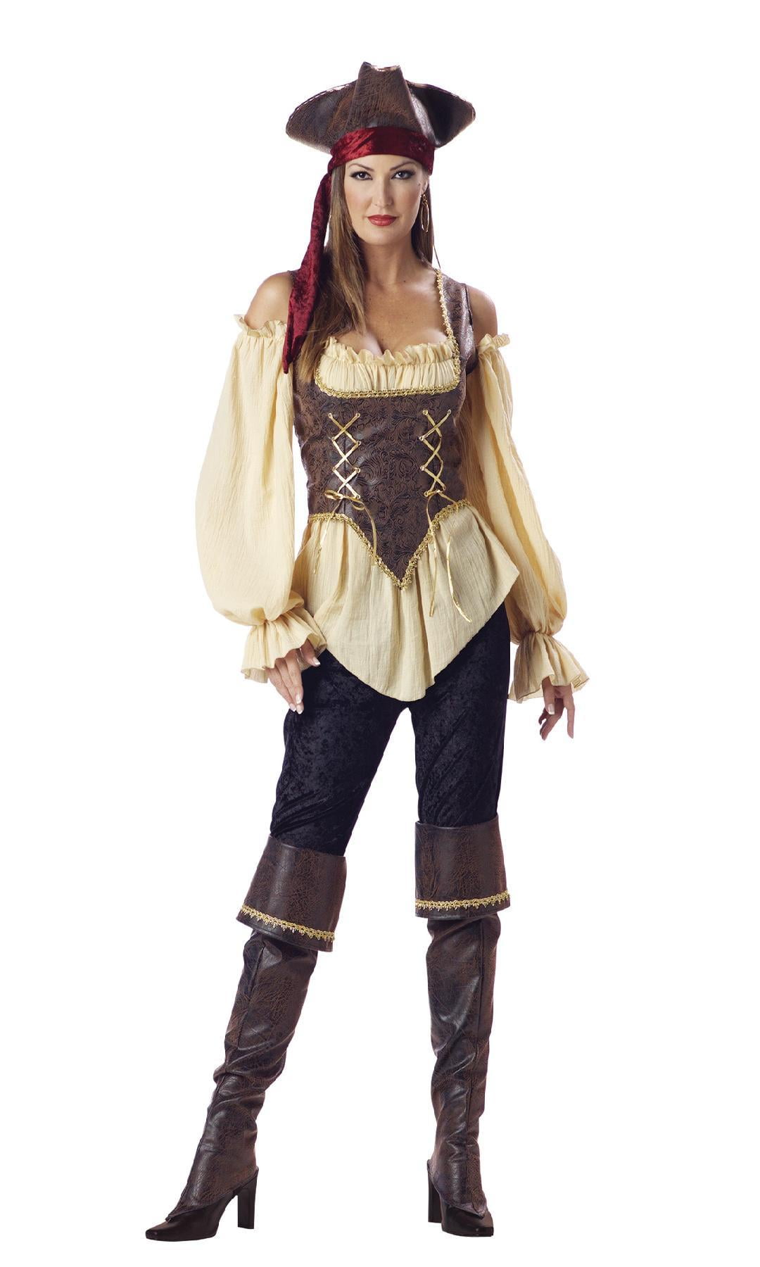 Morris Costumes Women/'s Gold Trim Embossed Vinyl Corset Pirate Costume IC1024XL