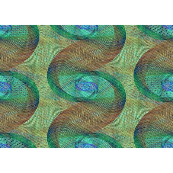 Ahgly Company Indoor Rectangle Patterned DarkOliveGreen Area Rugs, 5' x 7'