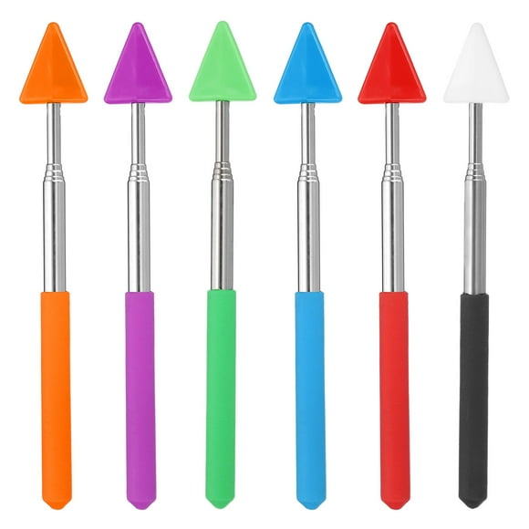 Uxcell Apuntador Telescópico para Maestros, 6 Piezas de Varas de Apuntador para Aula, Apuntador de Mano, 27 Pulgadas, 6 Colores