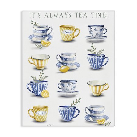 Stupell Industries It s Always Tea Time Canvas Wall Art design by Elizabeth Tyndall