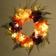 thumbnail image 2 of Hydrangea Wreath with/without Led Light Artificial Hanging Garland Ornament for Summer Garden Yard Front Door Decoration, 2 of 12