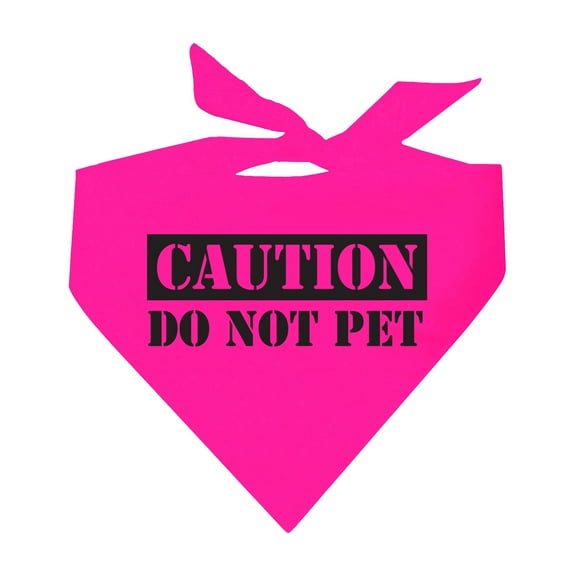 Caution Do Not Pet Neon Triangle Dog Bandana