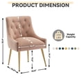 thumbnail image 3 of SEYNAR Modern Velvet Dining Chairs Set of 2, Tufted Back Accent Chair for Living Room,Pink, 3 of 6