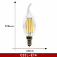 thumbnail image 1 of 2 uds E27 E14 Retro Edison bombilla de filamento LED AC220V bombilla de luz C35 G45 A60 ST64 G80 G95 G125 bombilla de vidrio vela Vintage Tan Jianjun unisex, 1 of 2