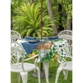 thumbnail image 2 of Outdoor Tablecloth with Umbrella Hole and Zipper, Happy St. Patrick's Day Round Table Cloth 60 Inch Waterproof Tablecloth, Spring Green Lucky Clovers Leaf Picnic Table Cover for Patio Camping, 2 of 7