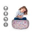 thumbnail image 2 of Cartoon Storage Toy Bag Chair, Groovy Pastel Hand Drawn Music Keyboard Sound Speakers Creative Rainbow Themed, Stuffed Animal Organizer Washable Bag, Small Size, Multicolor, by Ambesonne, 2 of 3