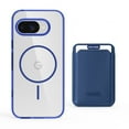 thumbnail image 2 of For Google Pixel 9A Magnetic Clear Phone Case,Magnetic Detachable Card Slots Holder Wallet,Compatible with Mag-safe,Crystal Transparent Shockproof Protective Rugged Phone Case,Darkblue, 2 of 7