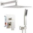 thumbnail image 4 of Brushed Gold Shower System   Ceiling Mount Shower Set Wall Mount Rainfall Showerhead with Handheld Functions -Pressure Spray  Dual Rain Shower Faucet Set with Valve Complete, 4 of 4