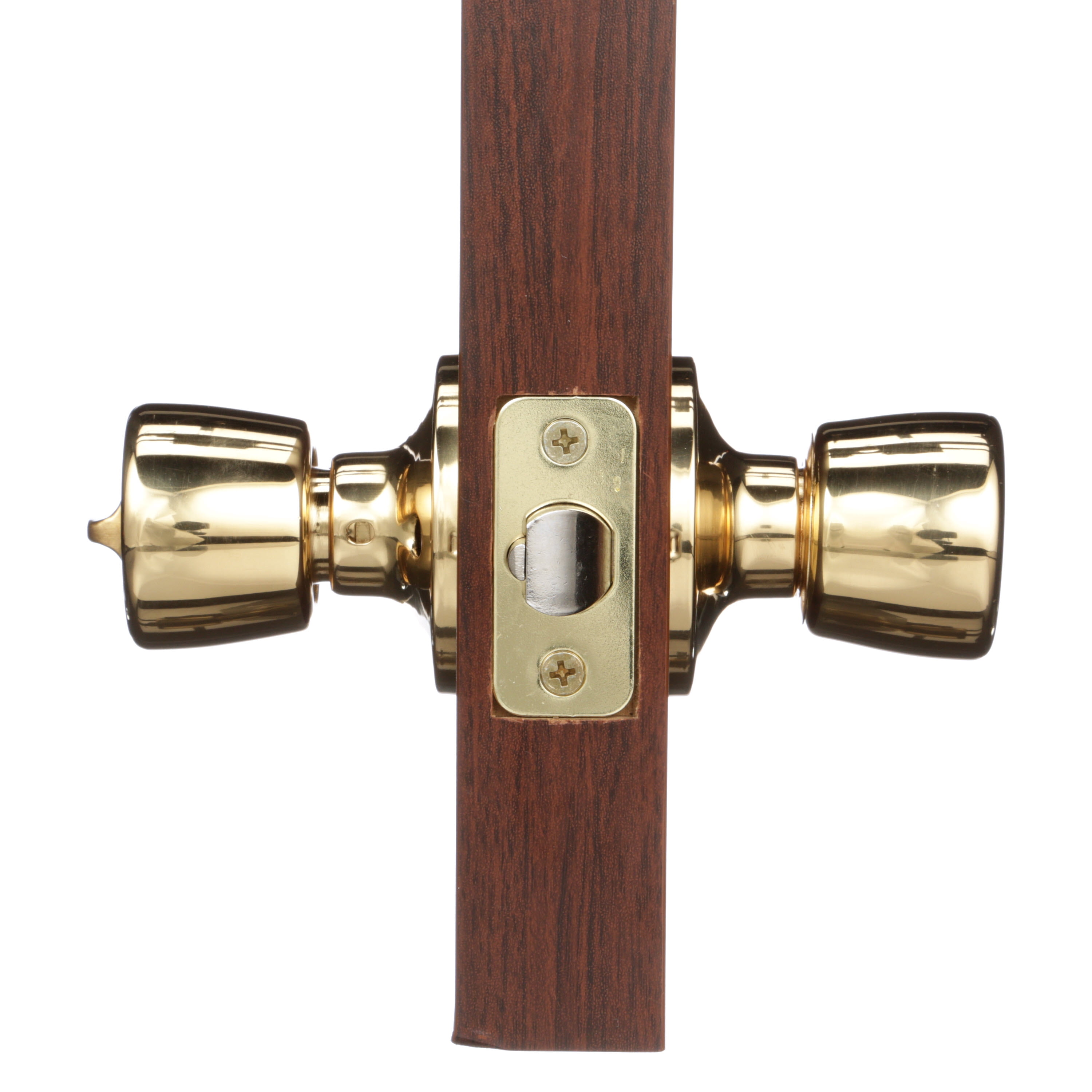 Mountain Security Keyed Entry Doorknob, Tulip, Polished Brass Finish