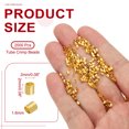 thumbnail image 2 of Uxcell 2000 Pcs Tube Crimp Beads, 2x2mm Copper Crimp Beads End Stopper Beads Tiny Loose Spacer Beads for Earrings Necklaces Bracelets Pendant DIY Crafts, Gold, 2 of 6
