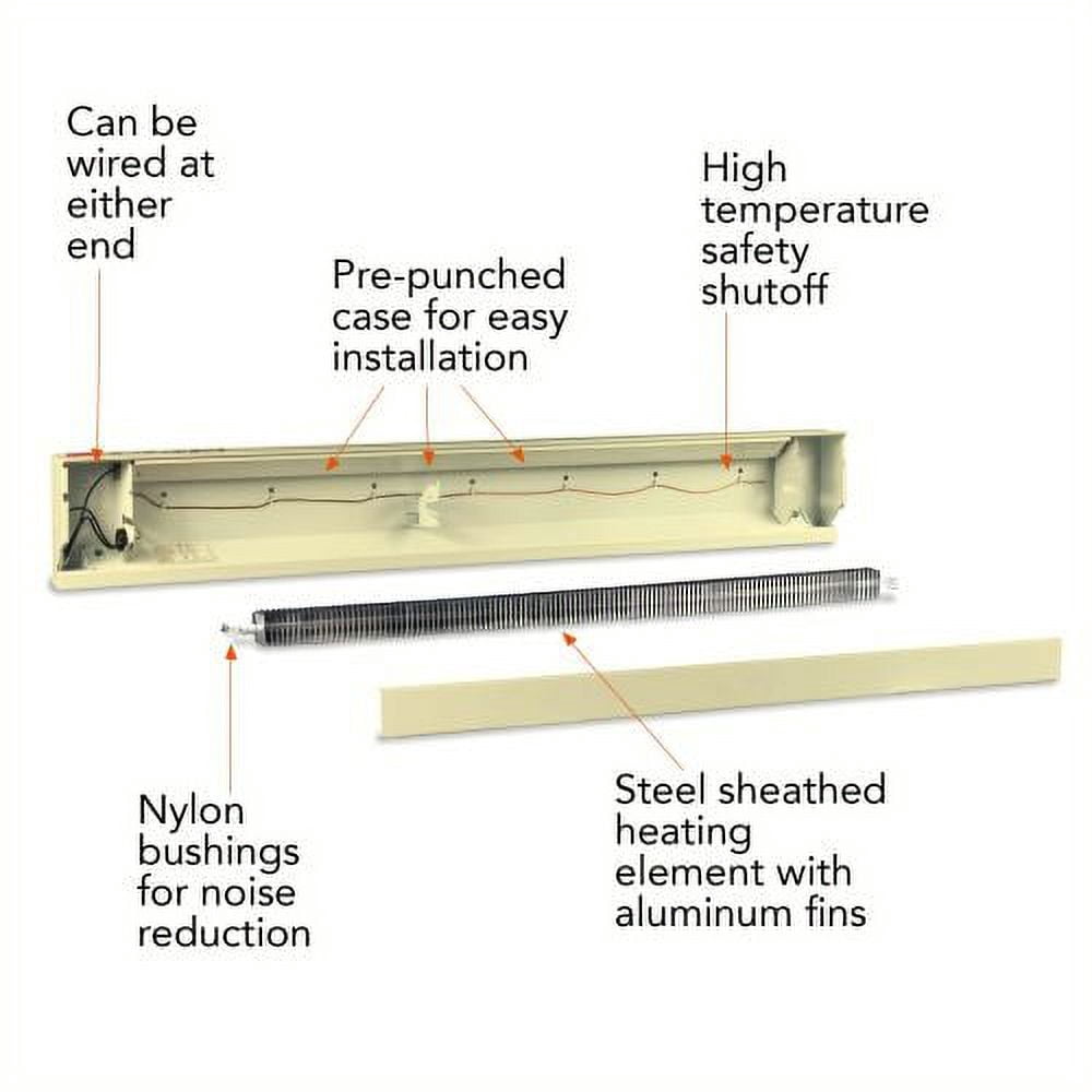 Cadet 3F750-1 36 Wide 2560 BTU 120 Volt 750 Watt Electric Baseboard Heater  - Walmart.com