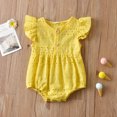 thumbnail image 2 of Penkiiy Infant Baby Girls Summer Sleeveless Cute Breathable Solid Color Rompe Baby Sleep and Play Pajamas 12-18 Months Yellow on Clearance, 2 of 9