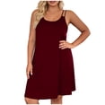 thumbnail image 1 of Camisa de Manga Corta Vestido para las Mujeres Color Sólido Suelto sin Mangas Vestido de Sueño Casual, 1 of 9