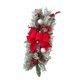 thumbnail image 5 of Corona de lágrima, corona artificial, botín floral artificial, decorativa, decoración de pared, corona de puerta delantera con lazo para habitación de Flocado rojo, 5 of 9