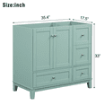 thumbnail image 2 of [Cabinet Only] 36-inch Bathroom Vanity, Modern Minimalist Design, High-Quality Stable Construction, Stable and Durable, Ample Storage Space - Green, 2 of 9