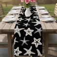 thumbnail image 4 of Black Starfish Coastal Table Runner 70 Inches, Nautical Summer Ocean Abstract Art Bed Runner Dresser Scarves Tabletop for Indoor Outdoor Parties/Ceremony/Banquet, 13" x 70", 4 of 9