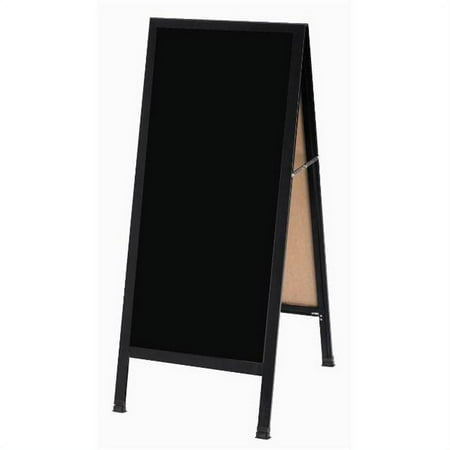 Aarco Products Inc. BA-311SB A-Frame Sidewalk Board Features a Black Porcelain Markerboard and a Black Aluminum Frame. Size 42 in.Hx18 in.W