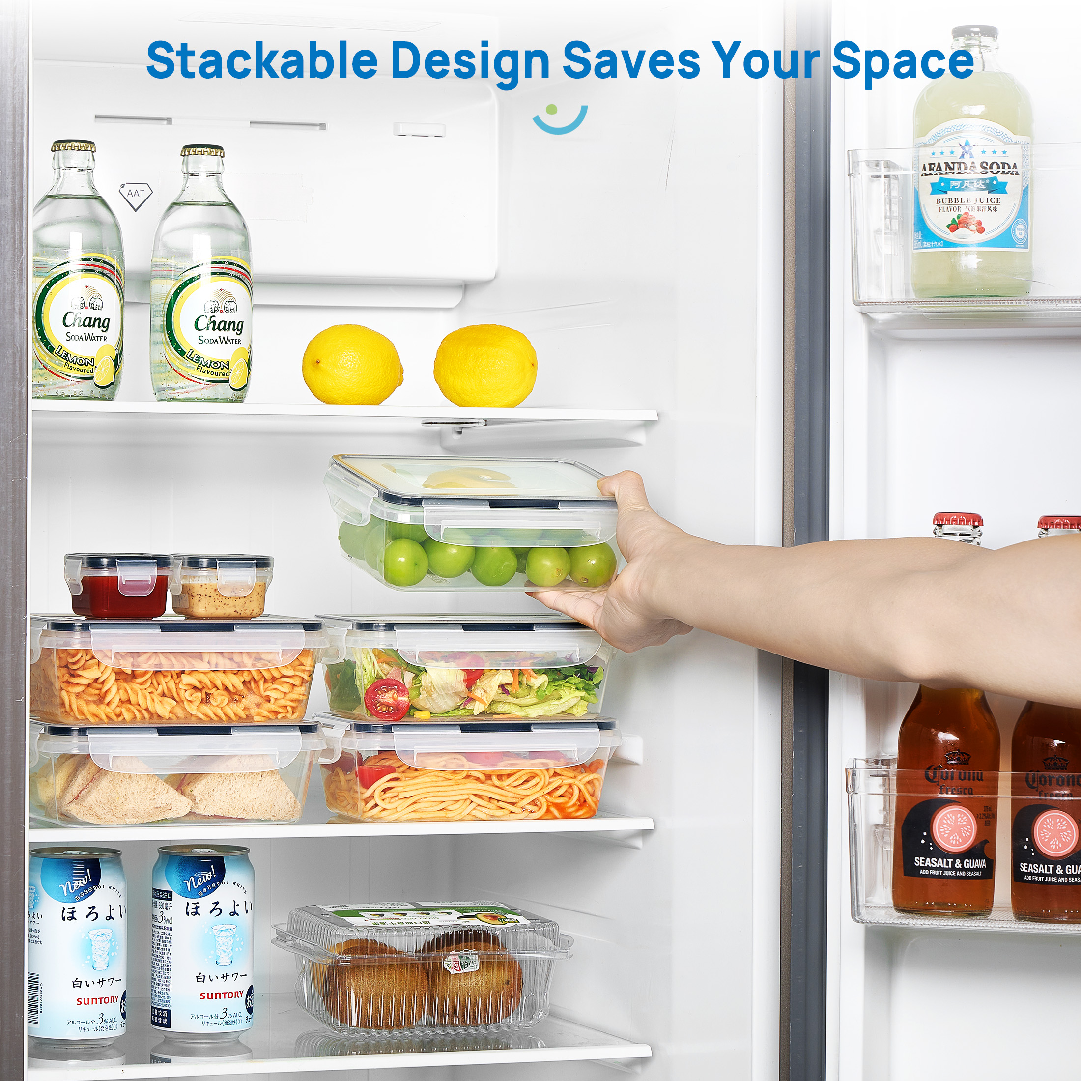 Sindcom 5-Pack Food Storage Containers with Lids, Black photo 4