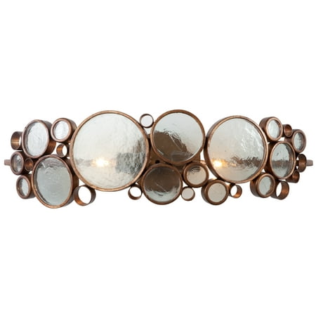 Contemporary Varaluz Fascination Collection Varaluz - Fascination - 2 Light Vanity - Hammered Ore Finish with Clear Recycled Bottle Glass ()