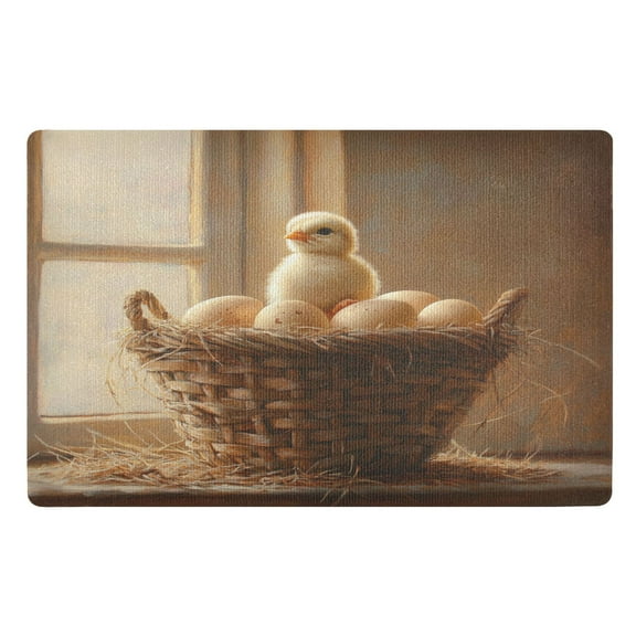 BZSMCE Floor Mats 32x20in Yellow Feather Chicken Baby Creativity Doormats