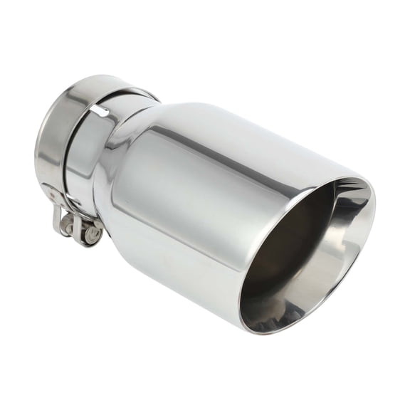 Unique Bargains 1 Set Slant Exhaust Tip 2.5" Inlet 3.5" Outlet Stainless Steel Silver Tone Clamp