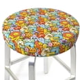 thumbnail image 3 of Fotbe cute animals Pattern Stool Covers Round,Waterproof Round Bar Stool Covers Bar Chair Covers Washable Stool Cushion Slipcover for 12-14 Inch Chair-14 inch, 3 of 7