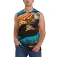 thumbnail image 1 of Balery Colorful Flower Sea Turtle Camisetas sin mangas para hombre, absorbe la humedad y protege contra el mal olor.-XX-Large, 1 of 7