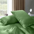 thumbnail image 4 of Cloud Fino 100% Pure Silk Satin Duvet with Fitted Sheet Set 4pcs, Silk Satin Fitted Sheet 15'' Deep Pocket,Silk Satin Duvet Cover,Silk Satin Pillowcases Set !!!(Twin XL Olive), 4 of 6
