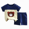 thumbnail image 4 of TOWED22 Toddler Boy Summer Clothes 2 Piece Outfit Cartoon Short Sleeve T-Shirt Casual Shorts Dark Blue,4-5 Y, 4 of 9