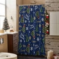 thumbnail image 3 of Shower Curtain 72"W x 72"L Vintage Christmas Trees Snowflakes Blue Fabric Shower Curtains Set with Hooks Water Repellent Bathroom Curtains Machine Washable Bathroom Accessories, 3 of 7