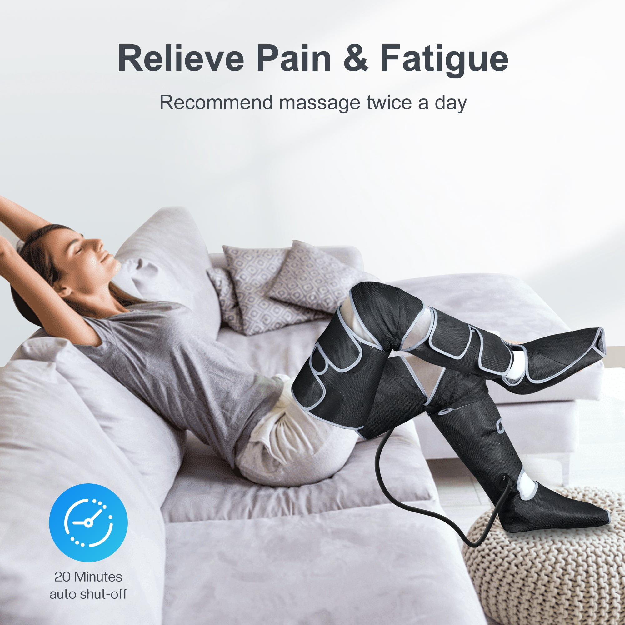 Comfier Foot Leg Massager with Heat, Air Compression Calf massager for Circulation Feet Warmers Relaxation
