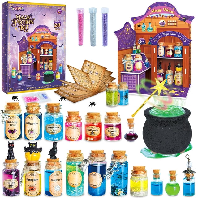 Kit de Pociones Mágicas BEIREG con 20 Botellas y Caldero para Niños de 6 Años en Adelante