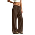 thumbnail image 5 of Wide Leg Sweatpants for Women Winter High Waisted Baggy Sweat Track Pants Drawstring Casual Pants with Pockets M, 5 of 8