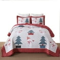 thumbnail image 2 of 3 Pcs Snowman & Tree Christmas Quilt Reversible Holiday Bedspread Set, 2 of 14