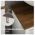 thumbnail image 6 of Farmhouse Bathroom Cabinet Under Sink, Pedestal Vanity Organizer with Doors & Shelves, White, 6 of 9