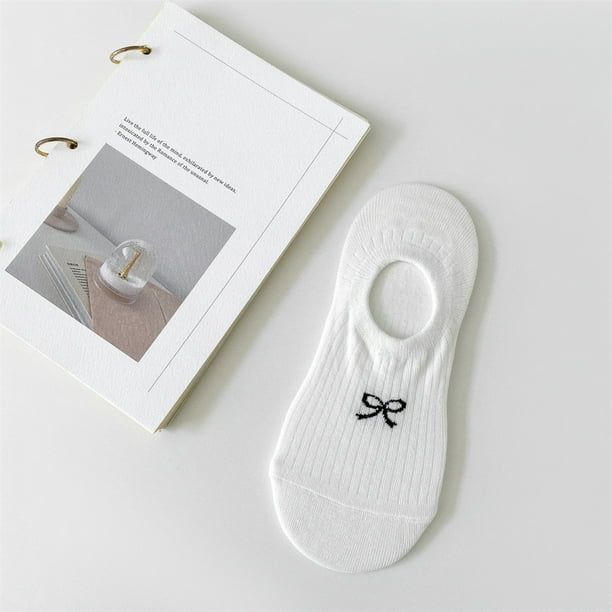 Xiao Hua 3 pares de calcetines invisibles para mujer - Tobilleros bajos antideslizantes - Calcetines invisibles para uso casual y formal - Suaves y elásticos, color blanco