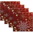 thumbnail image 5 of GZHJMY Merry Christmas Snowflake Gold Red Winter Polyester Cloth Dinner Napkins with Hemmed Edges 1 Pack Oversized 20 x 20 inches for Wedding Party Family Holiday Decorative Washcloths, 5 of 7
