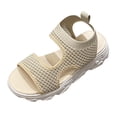 thumbnail image 1 of IUJSOY Elastic Lightweight Sandals for Women Knitted Open Toe Cutout Platform Casual Slip on Sandals, 1 of 7