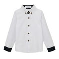 thumbnail image 4 of ATOGUTA Boys' Button Down Dress Shirts Kids Long Sleeve Collared Uniform Shirt for Boy White, Size 2T-13, 4 of 5