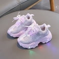 thumbnail image 2 of WXFAZCVU Girls Light Up Sneakers Round Toe Soft Soled Casual Outdoor Lightweight Shoes Size 5.5, 2 of 4