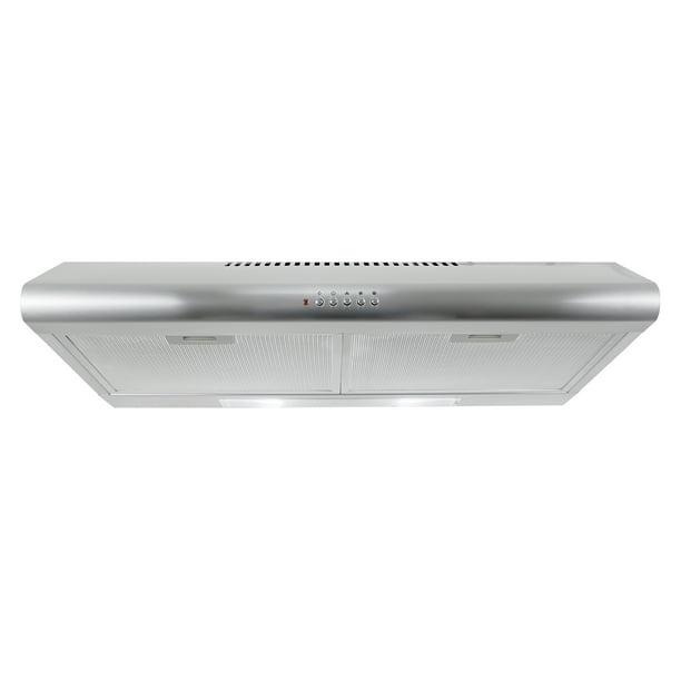 Cosmo Cos 5mu30 30 In Under Cabinet Range Hood 200 Cfm Ducted Ductless Convertible Top Rear Duct Slim Kitchen Stove Vent With Led Light 3 Speed Exhaust Fan Reusable Filter Stainless Steel