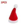 thumbnail image 3 of 50/1 piezas Mini gorro de Papá Noel de tela no tejida, tapas de piruletas, cubiertas para botellas de vino de Navidad, soporte para botellas de Navidad, decoraciones para mesas y cenas, 3 of 5