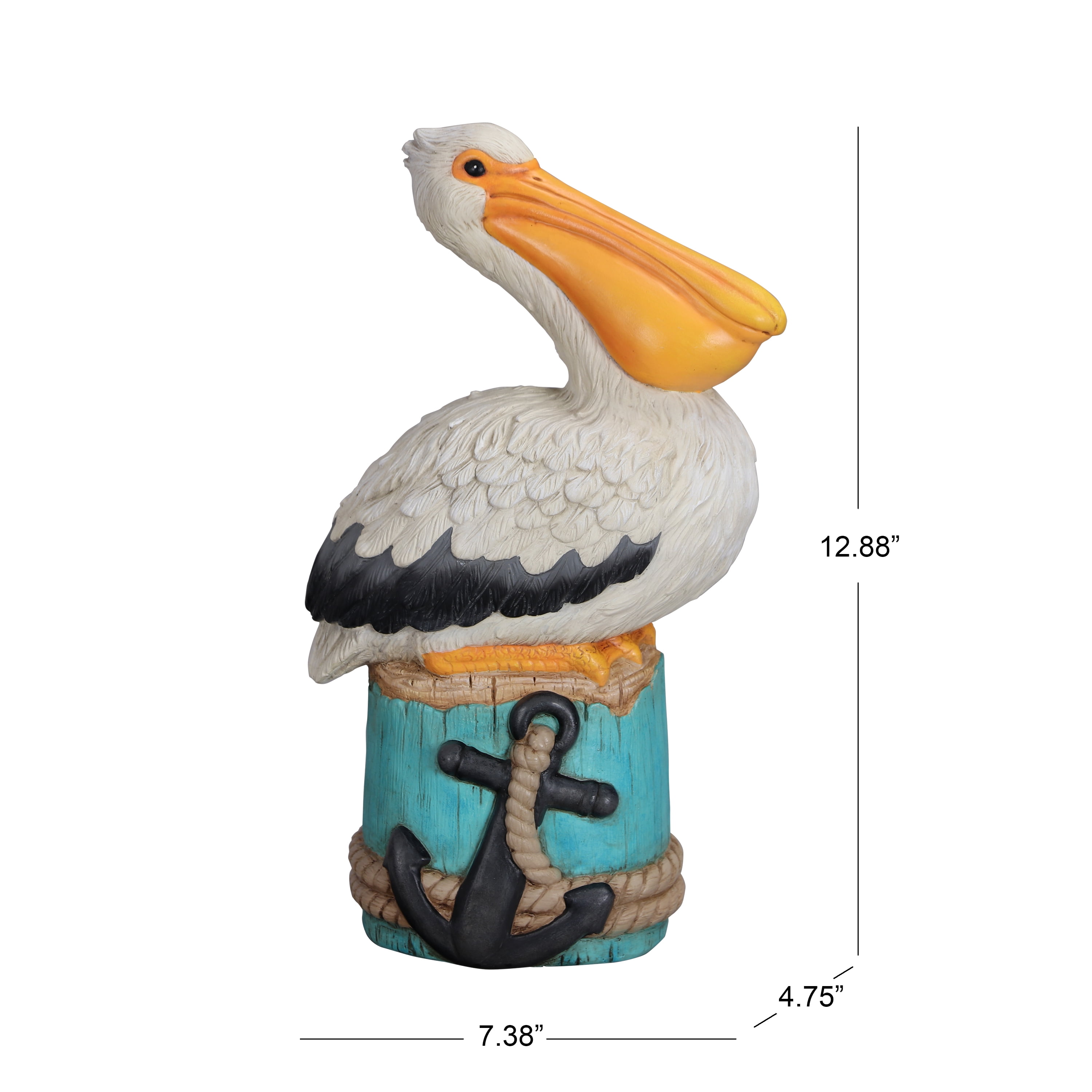 (6 pack) Mainstays Outdoor Pelican Anchor Garden Statuary, 7.38 in L x 4.75 in W x 12.88 in H