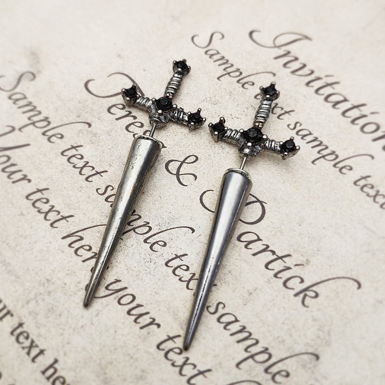 Honbay Gothic Scissors Dangle Drop Earrings - Punk Fashion Silver Alloy Earrings For Women